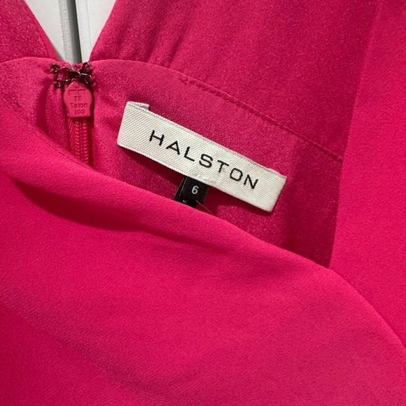 Halston Heritage Vibrant Pink Asymmetrical Formal Dress - Picture 3 of 8